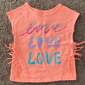 Garanimals Kids Fringe Love Shirt Size 3T Orange Pink Purple